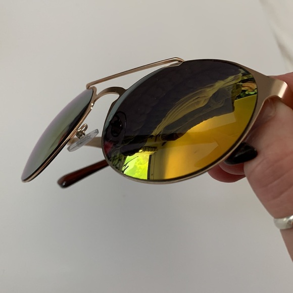 YELLOW ORANGE ROSE GOLD SUNGLASSES - Picture 4 of 5
